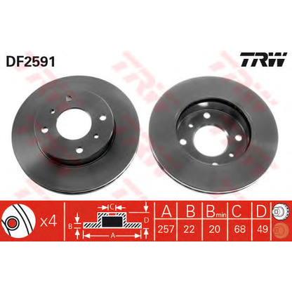 Photo Brake Set, disc brakes TRW GTD1155