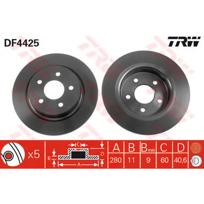Photo Brake Set, disc brakes TRW GTD1166