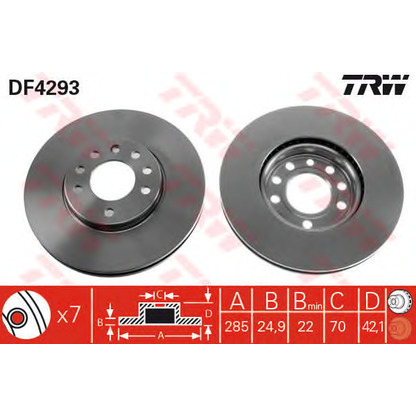 Photo Brake Set, disc brakes TRW GTD1167