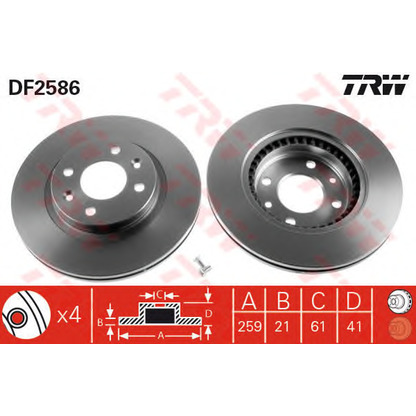 Photo Brake Set, disc brakes TRW GTD1171