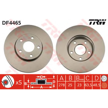 Фото Комплект тормозов, дисковый тормозной механизм TRW GTD1185