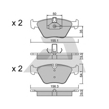 Foto Kit pastiglie freno, Freno a disco AISIN BPBM1002