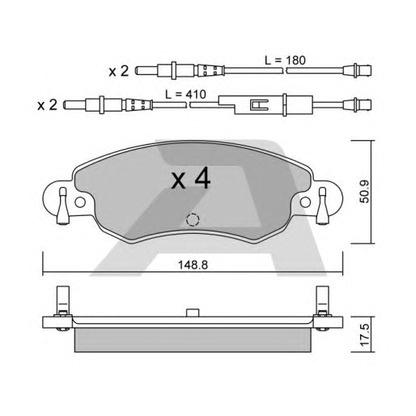 Photo Kit de plaquettes de frein, frein à disque AISIN BPCI1006