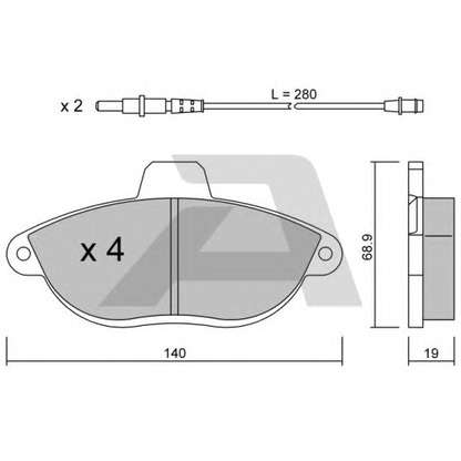 Photo Kit de plaquettes de frein, frein à disque AISIN BPFI1012