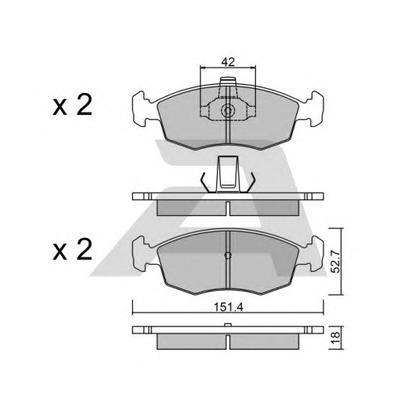 Photo Brake Pad Set, disc brake AISIN BPFI1017