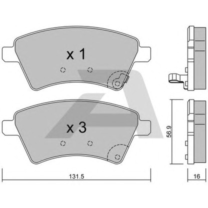 Photo Kit de plaquettes de frein, frein à disque AISIN BPFI1020