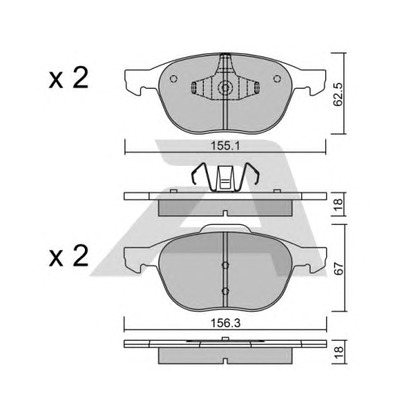 Photo Brake Pad Set, disc brake AISIN BPFO1004