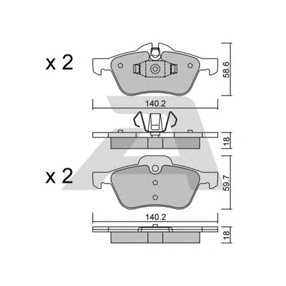 Foto Kit pastiglie freno, Freno a disco AISIN BPMB1010