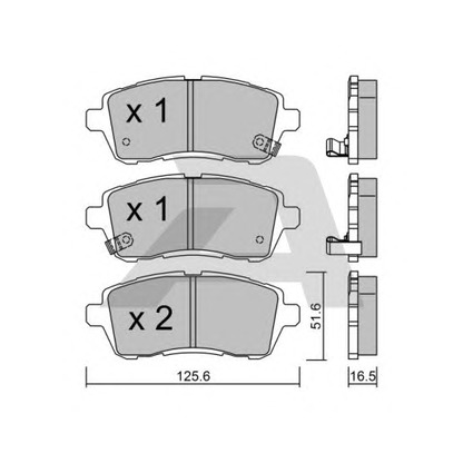 Photo Kit de plaquettes de frein, frein à disque AISIN BPMZ1002