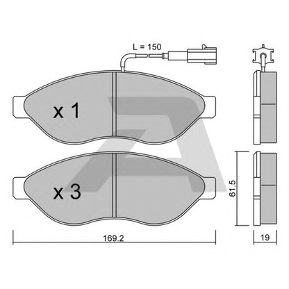 Photo Brake Pad Set, disc brake AISIN BPPE1002