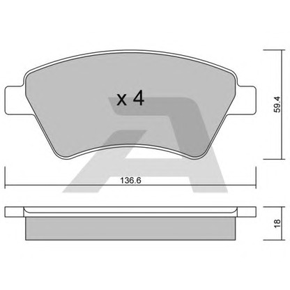 Photo Kit de plaquettes de frein, frein à disque AISIN BPRE1002