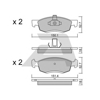 Foto Kit pastiglie freno, Freno a disco AISIN BPRE1012