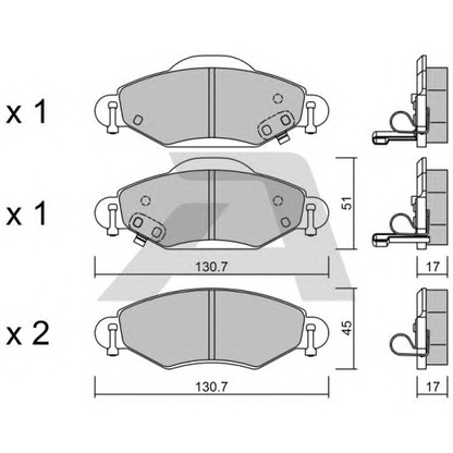 Zdjęcie Zestaw klocków hamulcowych, hamulce tarczowe AISIN BPTO1003