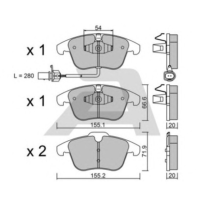 Foto Kit pastiglie freno, Freno a disco AISIN BPVW1021