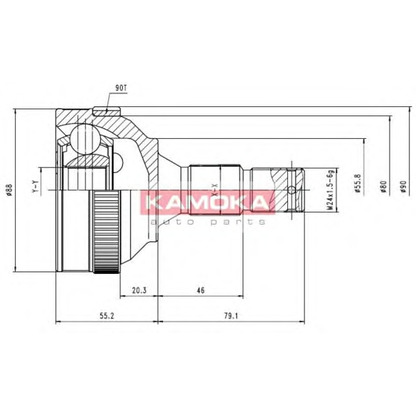 Photo Jeu de joints, arbre de transmission KAMOKA 6224