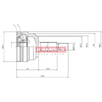 Photo Jeu de joints, arbre de transmission KAMOKA 6612