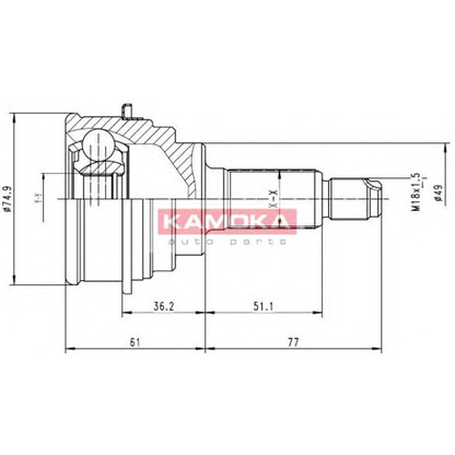 Photo Joint Kit, drive shaft KAMOKA 6836