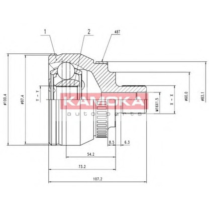 Photo Joint Kit, drive shaft KAMOKA 7051