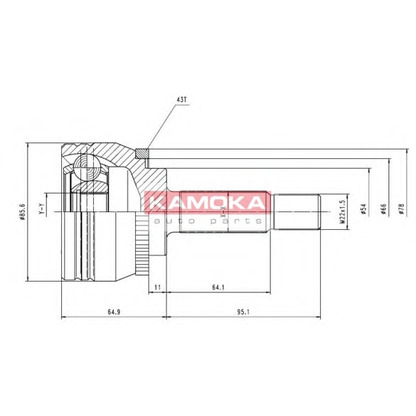 Photo Joint Kit, drive shaft KAMOKA 7056