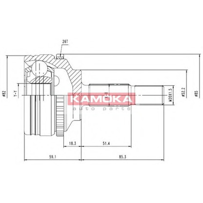 Фото Шарнирный комплект, приводной вал KAMOKA 7140