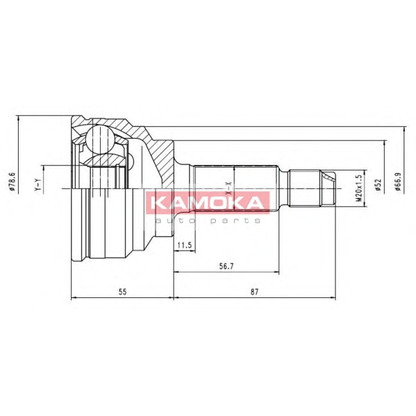 Photo Joint Kit, drive shaft KAMOKA 6070