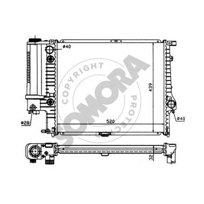 Photo Radiator, engine cooling SOMORA 041142