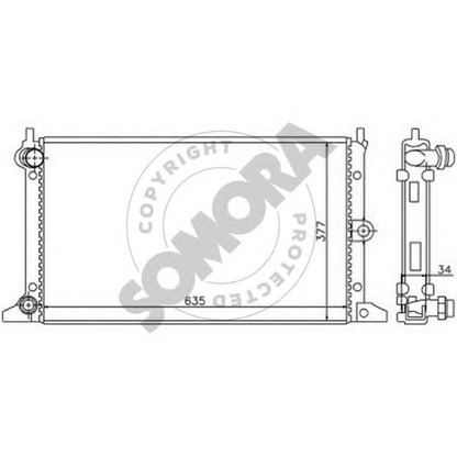 Foto Radiador, refrigeración del motor SOMORA 097140