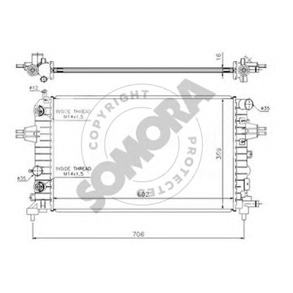 Foto Radiador, refrigeración del motor SOMORA 210640D