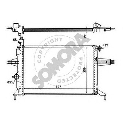 Фото Радиатор, охлаждение двигателя SOMORA 211744