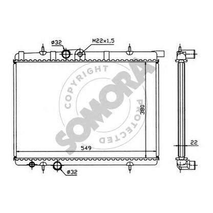 Фото Радиатор, охлаждение двигателя SOMORA 221341