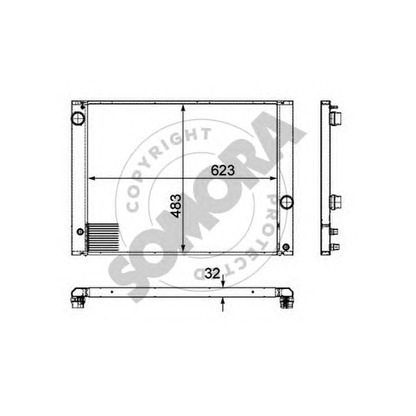 Фото Радиатор, охлаждение двигателя SOMORA 041340B