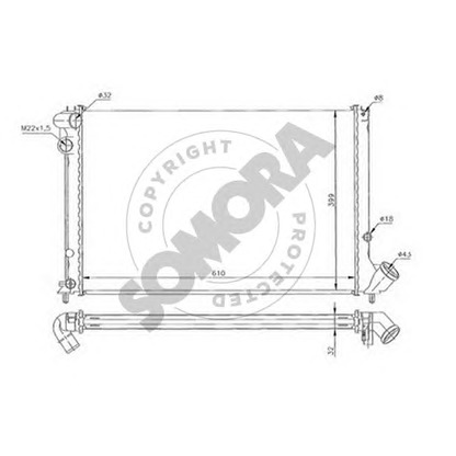 Foto Radiador, refrigeración del motor SOMORA 052240D