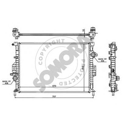 Фото Радиатор, охлаждение двигателя SOMORA 098040