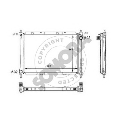 Фото Радиатор, охлаждение двигателя SOMORA 191040C