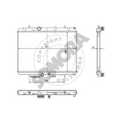 Zdjęcie Chłodnica, układ chłodzenia silnika SOMORA 221340D