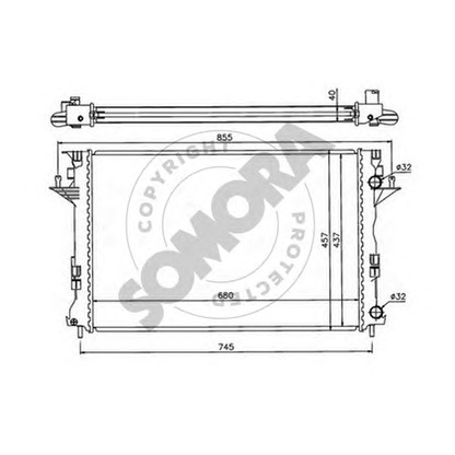 Photo Radiateur, refroidissement du moteur SOMORA 242240D