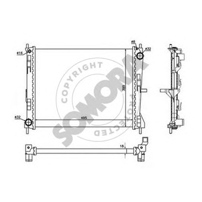 Фото Радиатор, охлаждение двигателя SOMORA 241140