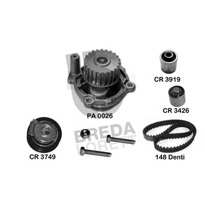 Photo Water Pump & Timing Belt Kit BREDA  LORETT KPA0220A