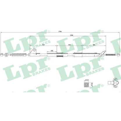 Photo Cable, parking brake LPR C0857B