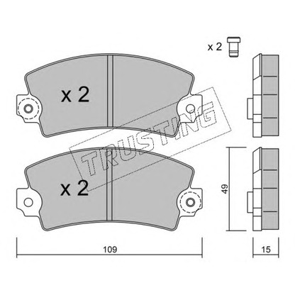 Photo Brake Pad Set, disc brake TRUSTING 0050