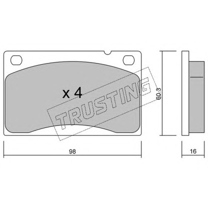 Foto Kit pastiglie freno, Freno a disco TRUSTING 0060