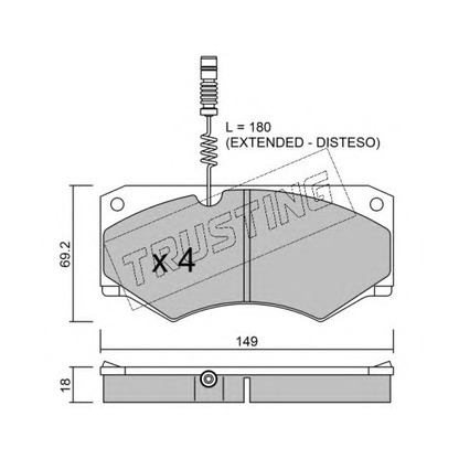 Foto Kit pastiglie freno, Freno a disco TRUSTING 0161