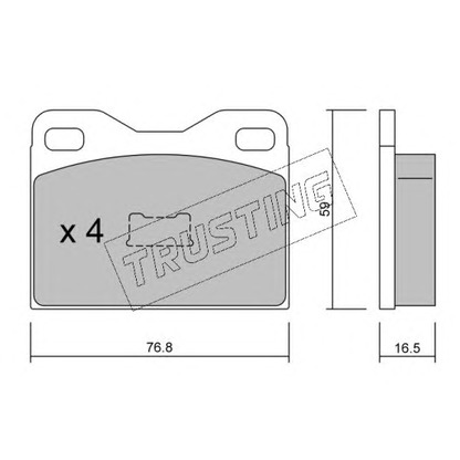 Photo Kit de plaquettes de frein, frein à disque TRUSTING 0171