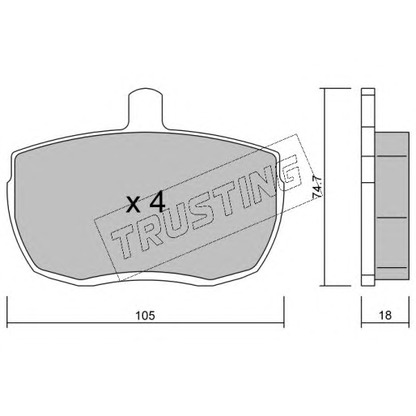 Photo Kit de plaquettes de frein, frein à disque TRUSTING 0180