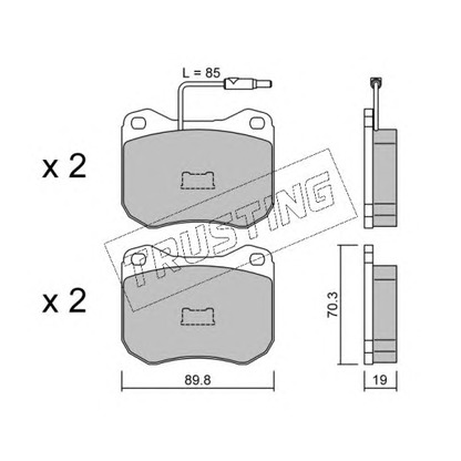 Photo Brake Pad Set, disc brake TRUSTING 0230