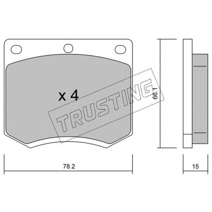 Photo Brake Pad Set, disc brake TRUSTING 0250