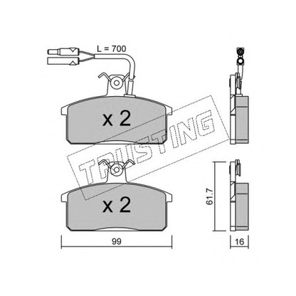 Photo Brake Pad Set, disc brake TRUSTING 0281