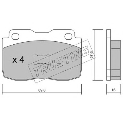 Photo Brake Pad Set, disc brake TRUSTING 0300