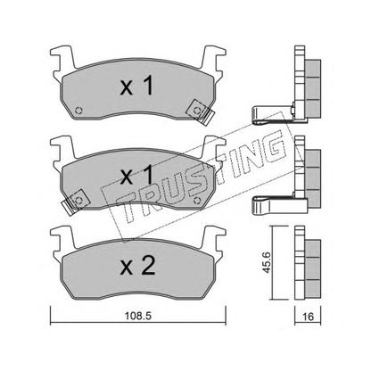 Фото Комплект тормозных колодок, дисковый тормоз TRUSTING 0361