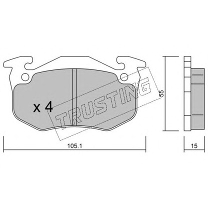 Photo Kit de plaquettes de frein, frein à disque TRUSTING 0385